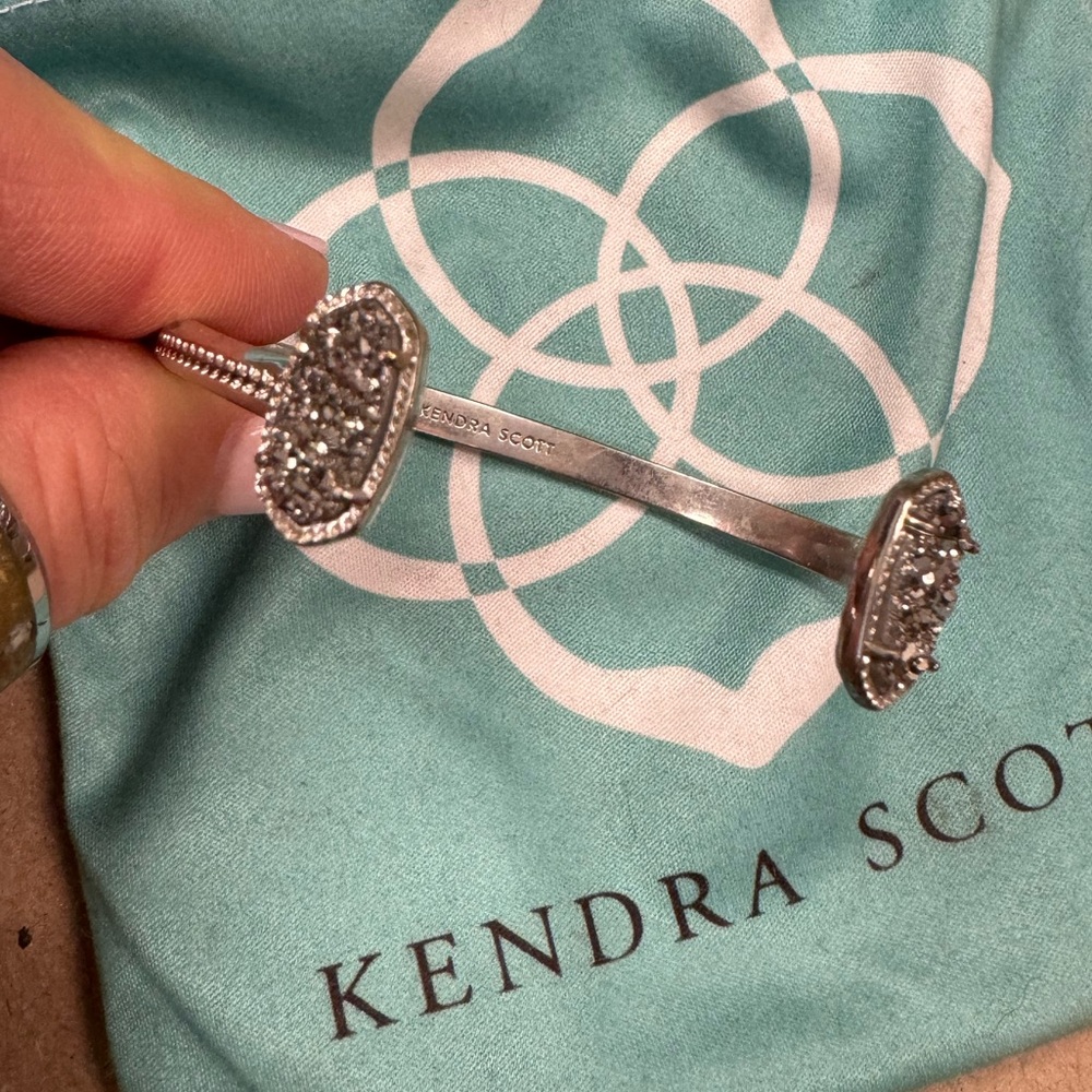 Kendra Scott silver cuff with platinum drusy